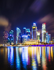 Image showing Singapore skyline at night