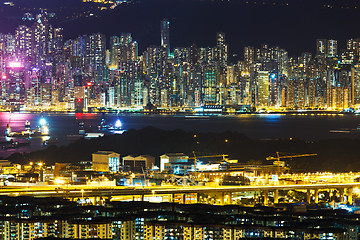 Image showing Hong Kong city at night