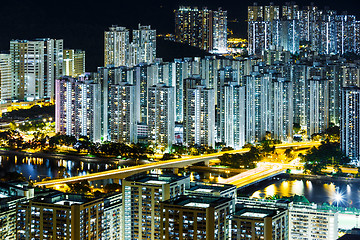 Image showing Residential district in Hong Kong at night