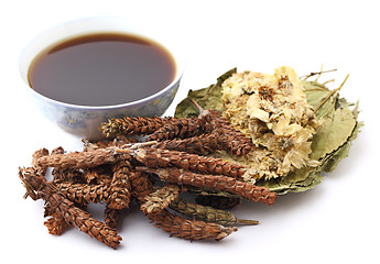 Image showing Chinese herbal medicine with drink