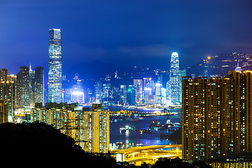 Image showing Hong Kong skyline at night