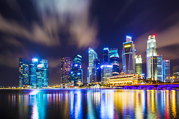 Image showing Singapore skyline at night