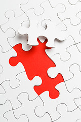 Image showing Incomplete puzzle with missing piece