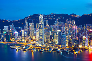 Image showing Hong Kong skyline at night