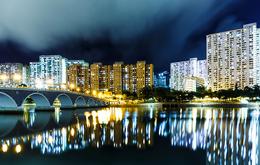 Image showing Residential district in Hong Kong at night