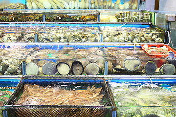 Image showing Seafood market fish tank in Hong Kong