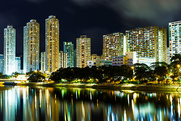 Image showing Sha Tin in Hong Kong at night