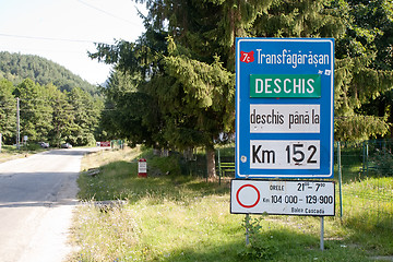 Image showing Transfagarasan C5 highway signboard, Romania