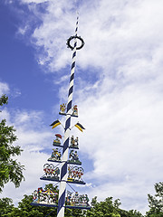 Image showing traditional bavarian maypole