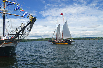 Image showing Two tall ships.