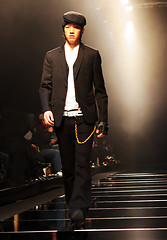 Image showing Asian male model on the catwalk