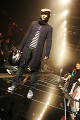 Image showing Asian male model on the catwalk