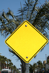 Image showing Blank Yellow Sign