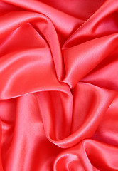 Image showing Smooth Red Silk as background 