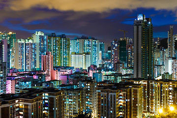 Image showing Residential district in city at night