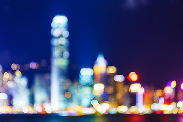 Image showing Defocused of cityscape in Hong Kong