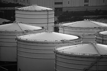 Image showing Oil tank in monochrome