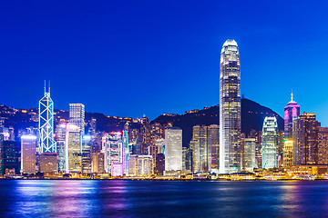 Image showing Hong Kong skyline at evening