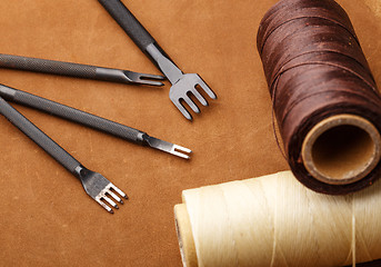 Image showing Handmade Leather craft tool