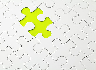 Image showing Incomplete Puzzle in green color