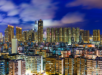 Image showing Residential district in Hong Kong at night