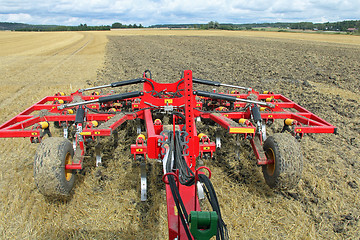 Image showing Tilling a Field As Seen from Tractor