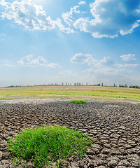 Image showing drought earth under cloudy sky