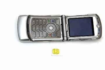 Image showing Cell phone and Sim Card