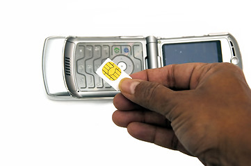 Image showing Cell phone and Sim Card