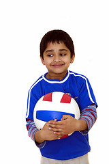 Image showing Kid with Volleyball