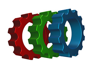 Image showing rgb gear wheels