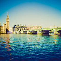 Image showing Vintage look Westminster Bridge, London