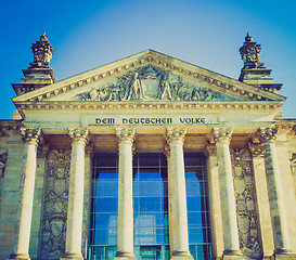 Image showing Retro look Reichstag, Berlin