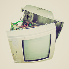 Image showing Retro look Old TV set