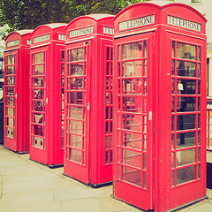 Image showing Vintage look London telephone box