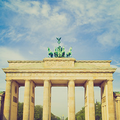 Image showing Retro look Brandenburger Tor, Berlin