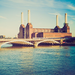 Image showing Vintage look Battersea Powerstation London