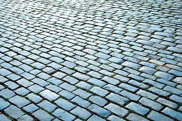 Image showing cobbled road as background