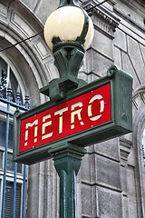 Image showing Metro sign in Paris