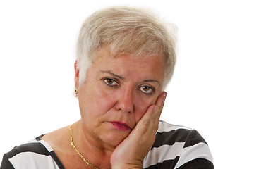 Image showing Sad female senior