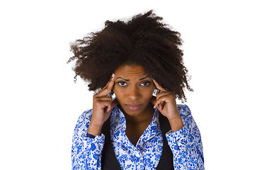 Image showing African american woman feels sick 