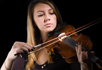 Image showing Woman and violin