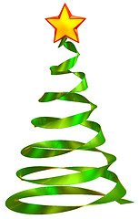 Image showing christmas tree with red star