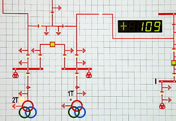 Image showing part of modern electric scheme is in control room