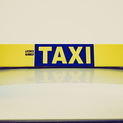 Image showing Retro look Taxi sign