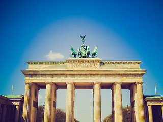 Image showing Retro look Brandenburger Tor, Berlin