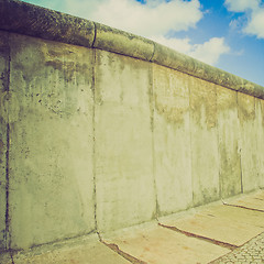 Image showing Retro look Berlin Wall