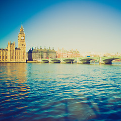 Image showing Vintage look Westminster Bridge, London