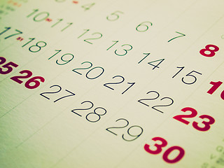 Image showing Retro look Calendar