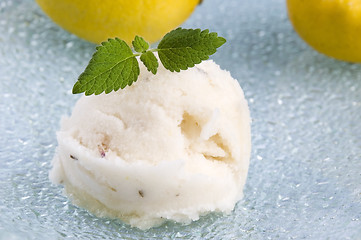 Image showing lemon sorbet with lavender